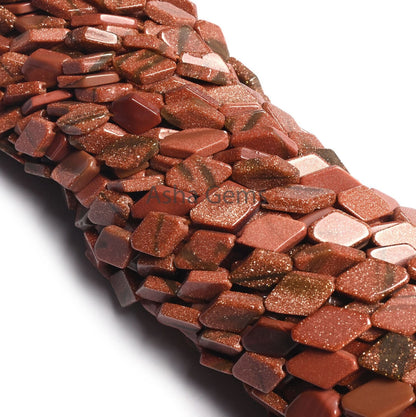 Beautiful Brown Sunstone Fancy Rhombus Shape Straight Drill Beads,12" Sunstone Fancy Uneven Handmade Gemstone Bead Jewelry making Craft SALE