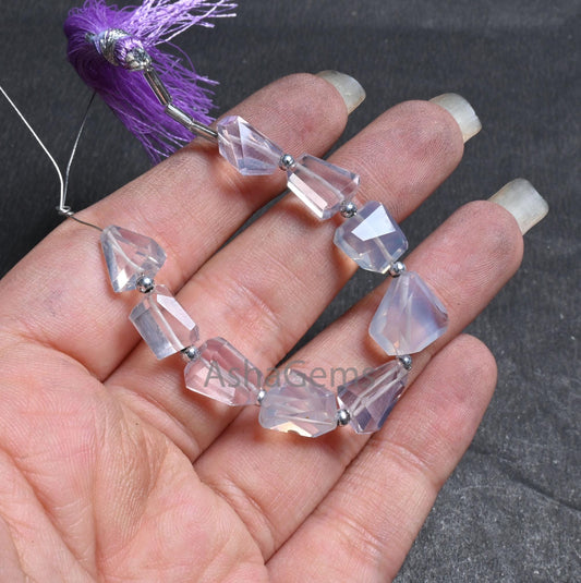 Lavender Quartz Faceted Nugget Shape Gemstone Beads, Fine Rare Purple Lavender Quartz Beads, faceted Nugget Beads Jewelry Handicrafts SALE (AG 18637)