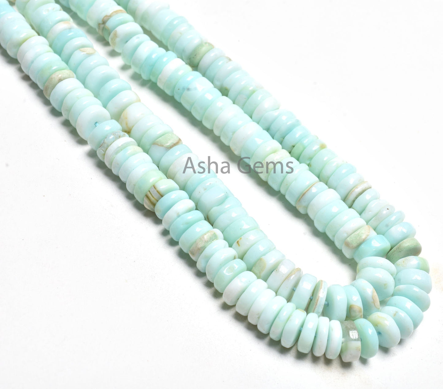 16 Inch Strand Sky Blue Opal Smooth Handmade Flat Tyre Gemstone Beads, Opal Plain Wheel Shape Center Drill Beads Blue Opal Bead Jewelry SALE