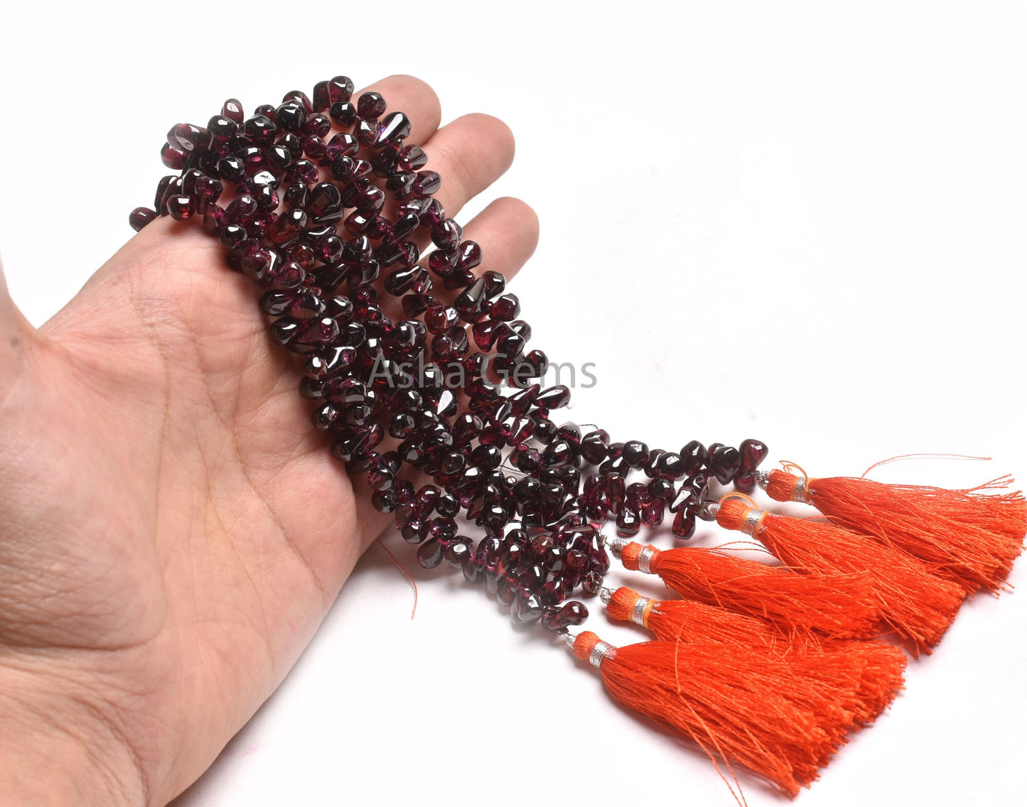 Red Garnet Smooth Drop Shape Gemstone Beads,8" Strand Natural Garnet Plain Handmade Uneven Teardrop Beads Garnet Jewelry making Craft SALE