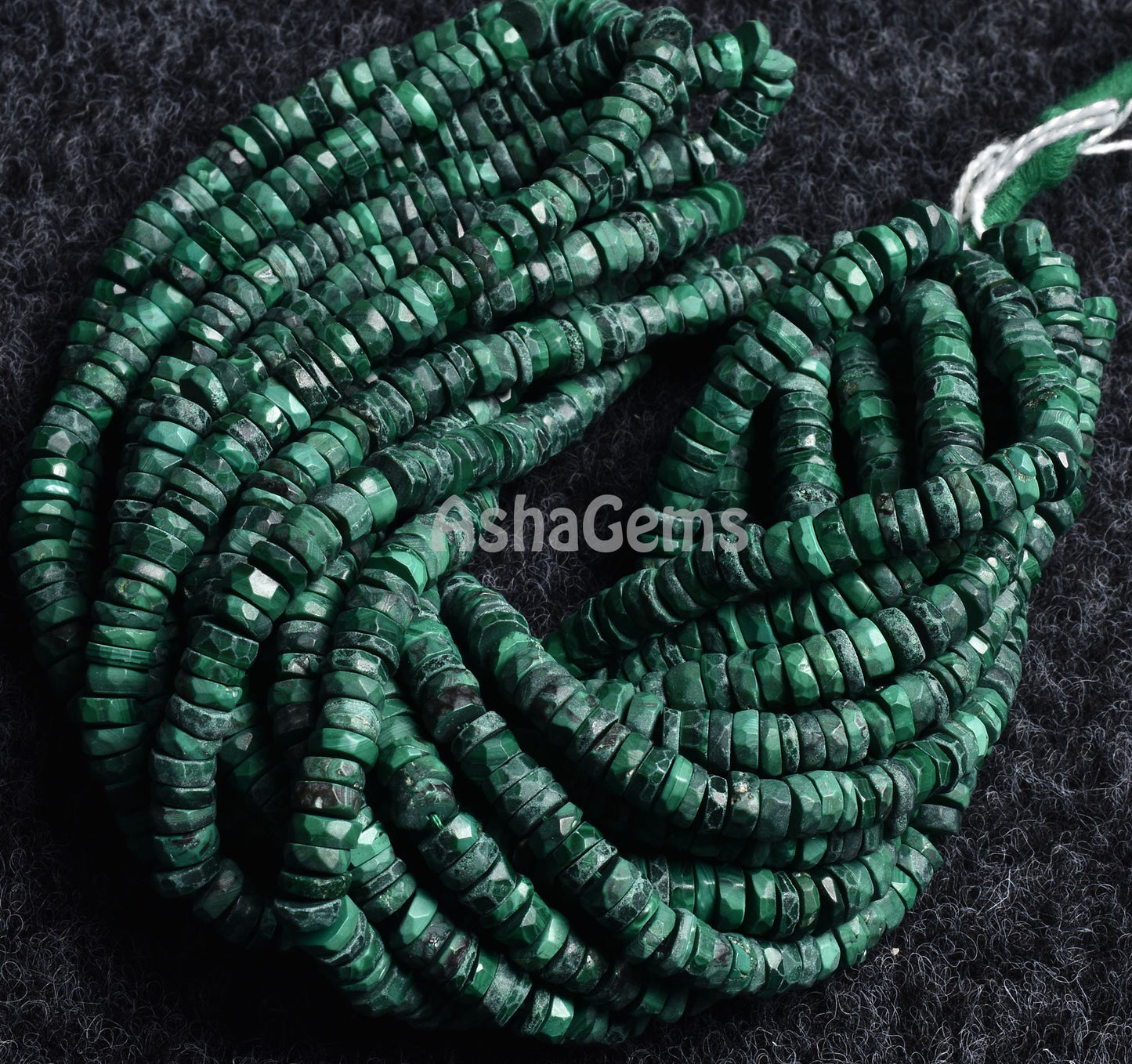 Natural Green Malachite Faceted Tyre Shape Beads,5.5-6mm Malachite Beads, Malachite Wheel Shape Beads Flat Gemstone Heishi Tyre Bead Jewelry