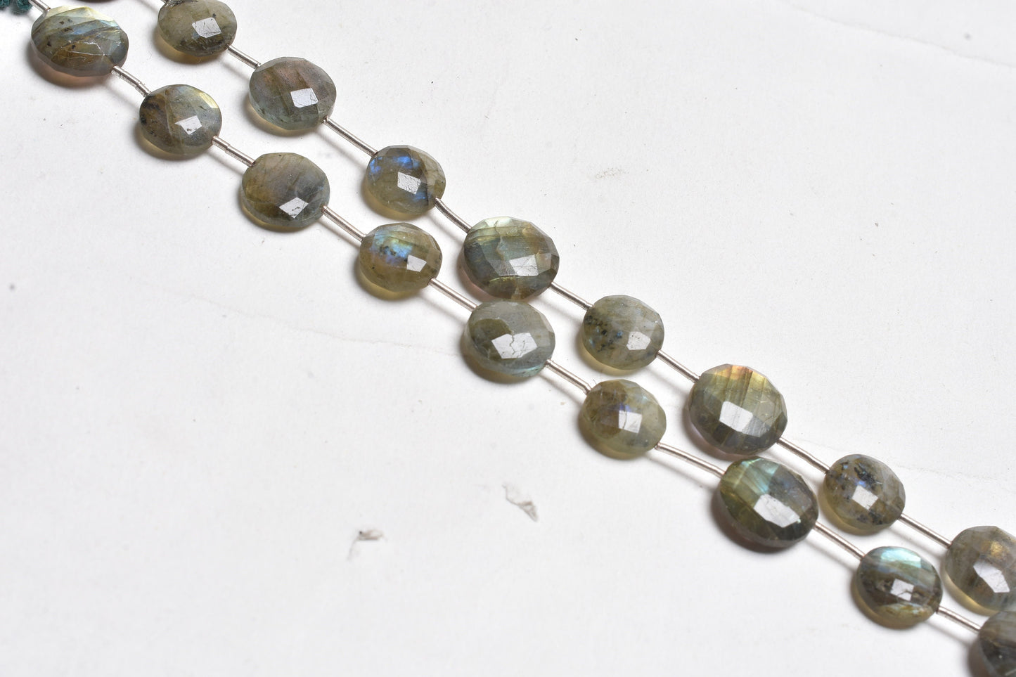 Beautiful Labradorite Faceted Coin Shape Gemstone Beads,10-12 mm Labradorite Beads, Flashy Black rainbow Coin Briolette Straight Drill Beads