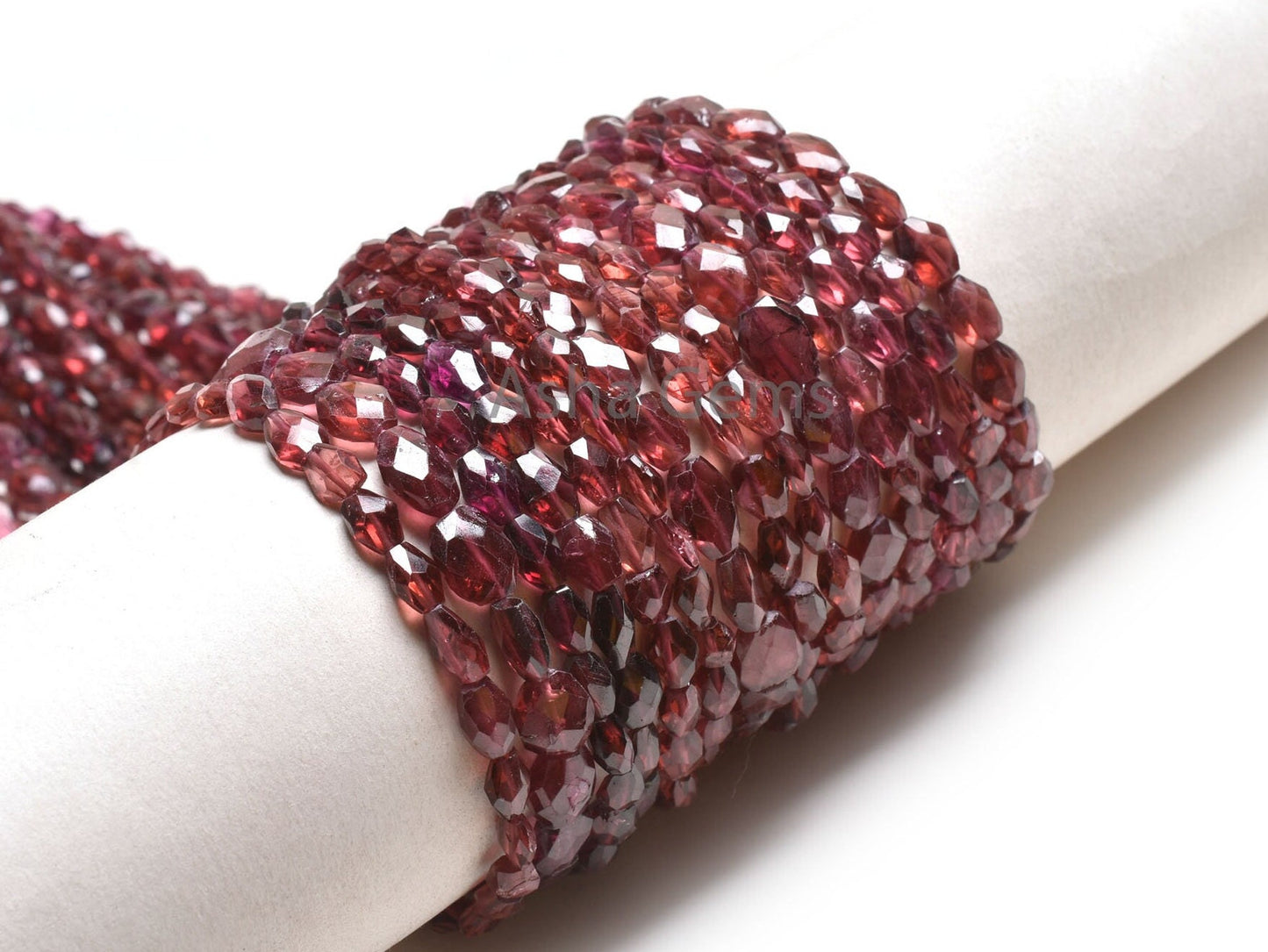 Fine Pink Garnet faceted Indian Cut Oval Handmade Gemstone beads, Natural Garnet Oval Briolette Hand cut Straight Drill bead Jewelry Crafts