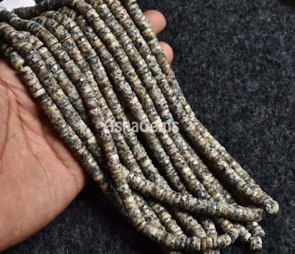 Beautiful K2 Jasper Faceted Tyre Shape Beads, Pakistani K2 Wheel Shape Gemstone Beads, Faceted Tyre Heishi Beads For Jewelry Making Crafts
