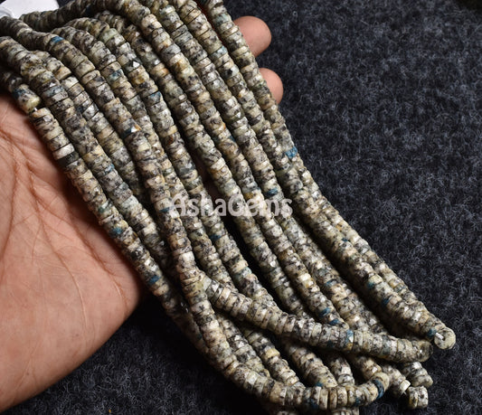 Beautiful K2 Jasper Faceted Tyre Shape Beads, Pakistani K2 Wheel Shape Gemstone Beads, Faceted Tyre Heishi Beads For Jewelry Making Crafts