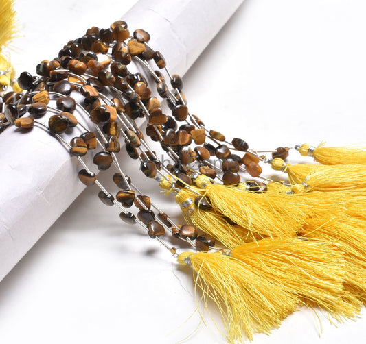 8 mm Natural Tiger Eye Carving Heart Shape Gemstone Beads, Beautiful Tiger Eye Carved Fancy Heart Side Drill Beads, Fine Tiger Beads Jewelry