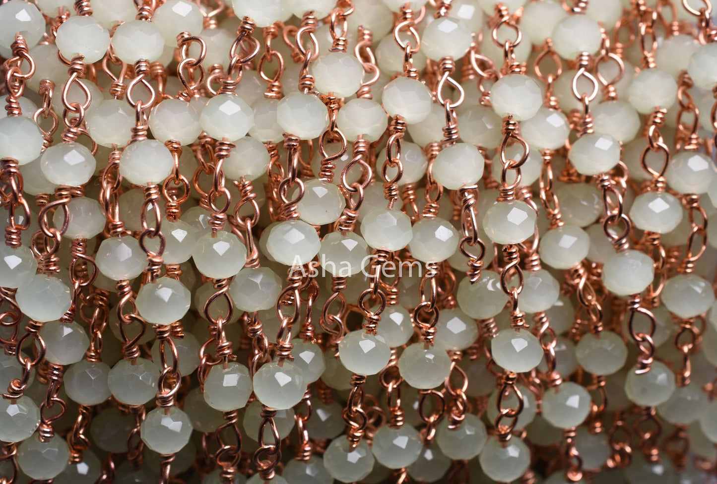 1-50 Feet Bulk Green Prehnite Hydro faceted Beads Rosary Chain Beautiful Rose Gold Plated Wire Wrapped Rondelle Beaded Chain Jewelry makings