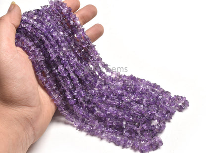 34"Strand Natural Purple Amethyst Raw Uncut Chips Beads Gemstone African Amethyst Chips Raw Polish Rough Bead Craft Amethyst Uncut Chip SALE