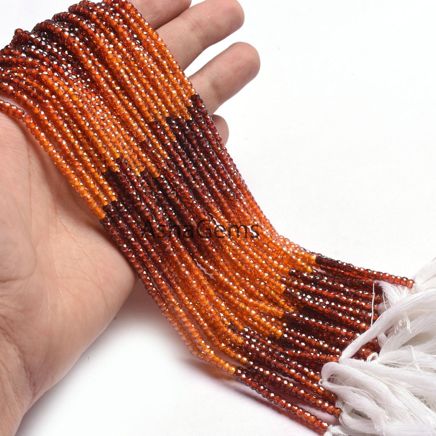 Shaded orange red zircon Faceted Rondelle Beads,13" Strand Cubic zirconia beads,3mm AAA Zircon Micro Cut Machine Cut Bead Jewelry Craft SALE