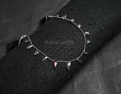 Fine Quality Black Rutile fancy Long Kite Shape Gemstone Beads,8" AAA Sri Lanka Rutilated Quartz Side Drill Briolette Rutile Beads Jewelry