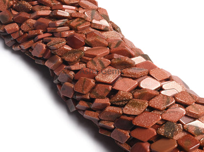 Beautiful Brown Sunstone Fancy Rhombus Shape Straight Drill Beads,12" Sunstone Fancy Uneven Handmade Gemstone Bead Jewelry making Craft SALE