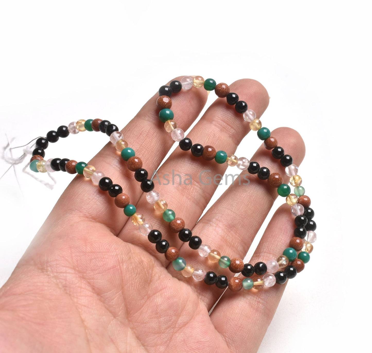 4-4.5 mm Multi Color Stone Smooth round Shape Beads, Mix Color Shaded Gemstone Plain Round Ball Beads,15.5" Disco Bead Jewelry Necklace SALE