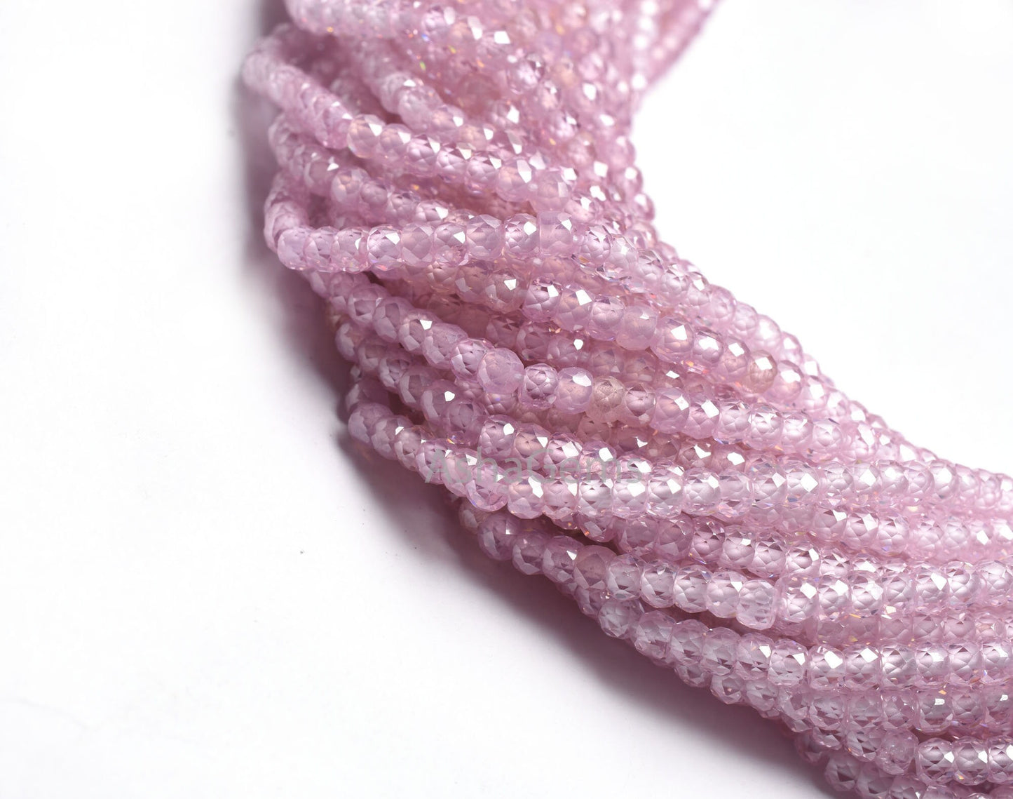 AAA Quality Shaded Pink Zircon Faceted Rondelle beads,3 mm Shaded Pink Cubic zircon Micro Cut Beads,13"Strand Zircon Bead Jewelry Craft SALE