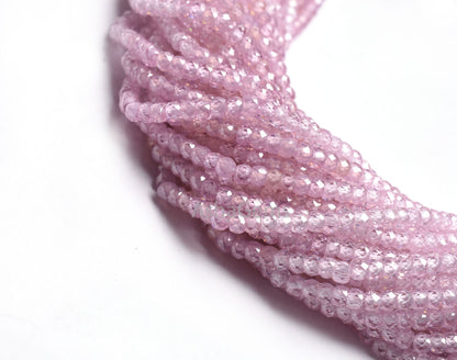 AAA Quality Shaded Pink Zircon Faceted Rondelle beads,3 mm Shaded Pink Cubic zircon Micro Cut Beads,13"Strand Zircon Bead Jewelry Craft SALE