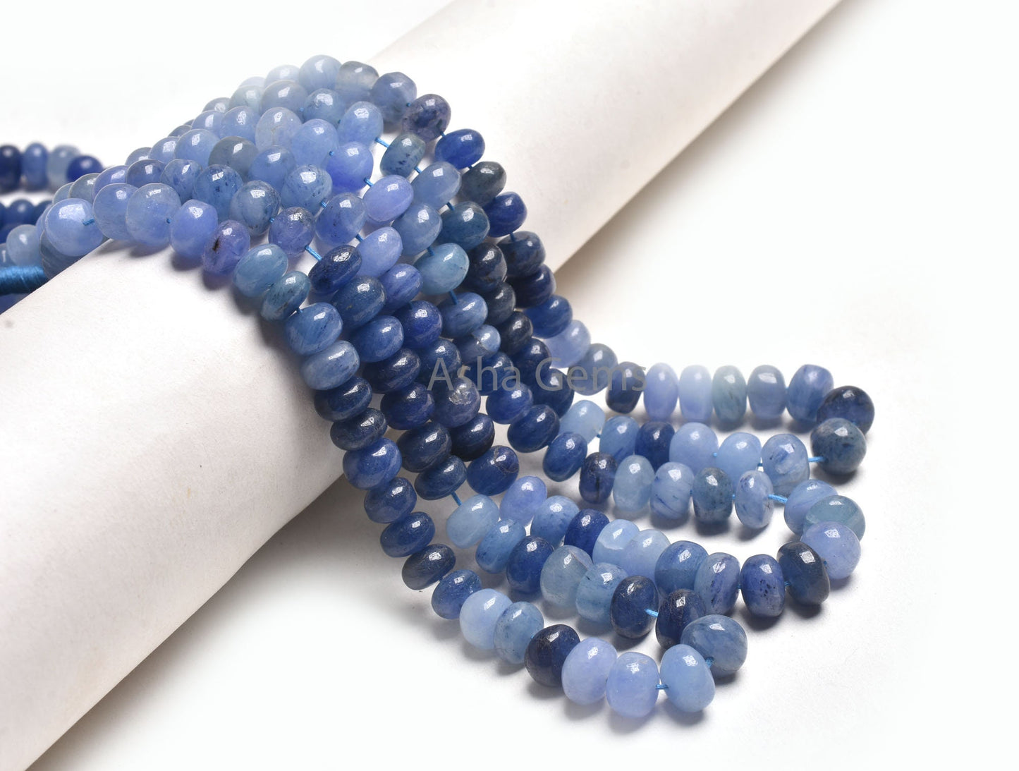 12" Strand Shaded Blue Tanzanite Smooth Rondelle Shape Beads, Tanzanite Plain Handmade Gemstone Beads, Tanzanite Beads TZ Jewelry Craft SALE
