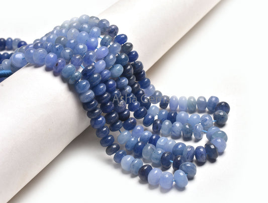12" Strand Shaded Blue Tanzanite Smooth Rondelle Shape Beads, Tanzanite Plain Handmade Gemstone Beads, Tanzanite Beads TZ Jewelry Craft SALE