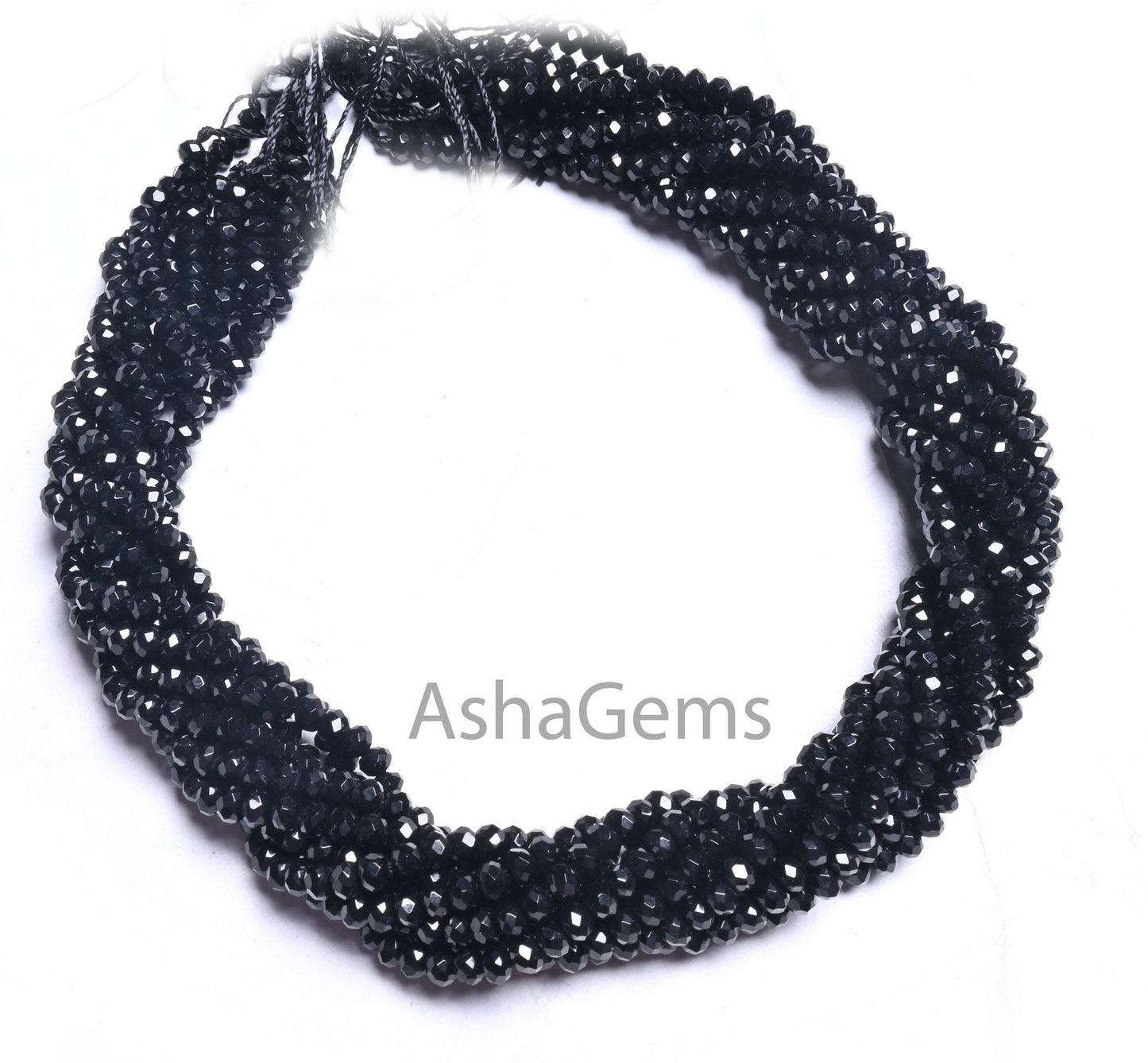 4 mm Beautiful Black Jade Quartz faceted Rondelle Shape Beads,14" AAA Coal Black Jade Quartz machine cut Gemstone Beads Jewelry Crafts SALE