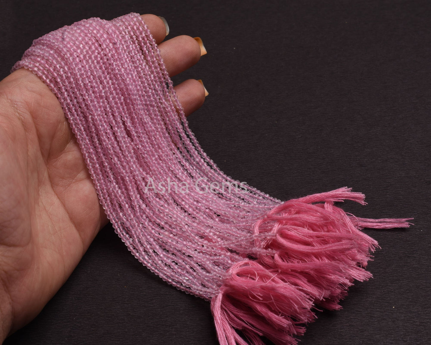 AAA Quality Pink rose Quartz Micro Cut Rondelle Gemstone Beads,2.5 mm Natural Rose Quartz Machine Cut Faceted Beads,12" Quartz Beads Jewelry