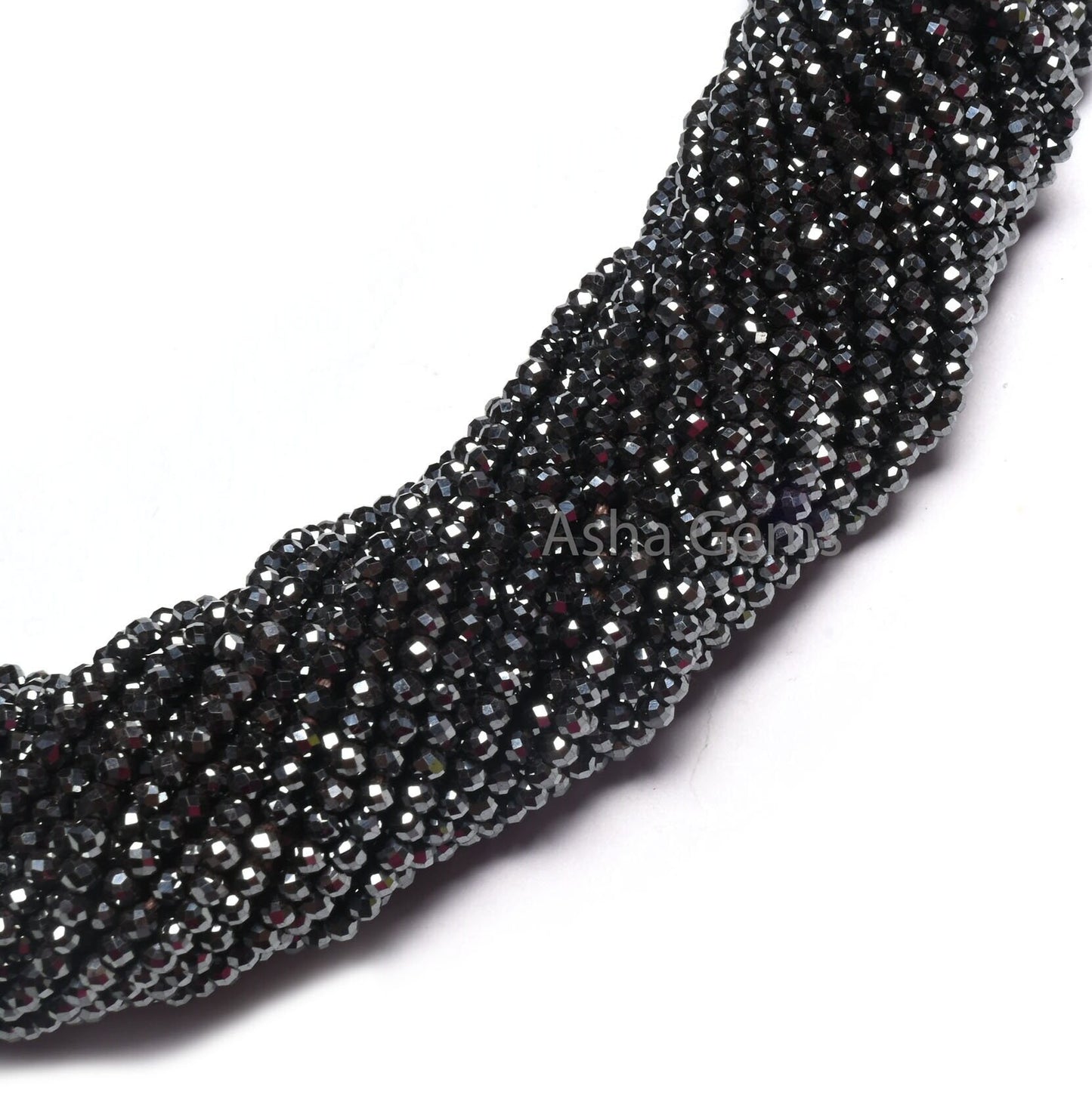 2 mm Natural Hematite Micro Cut Beads,12.5" Fine Quality Gunmetal Faceted Rondelle Tiny Gemstone Beads Jewelry Making Craft,Hematite Beads