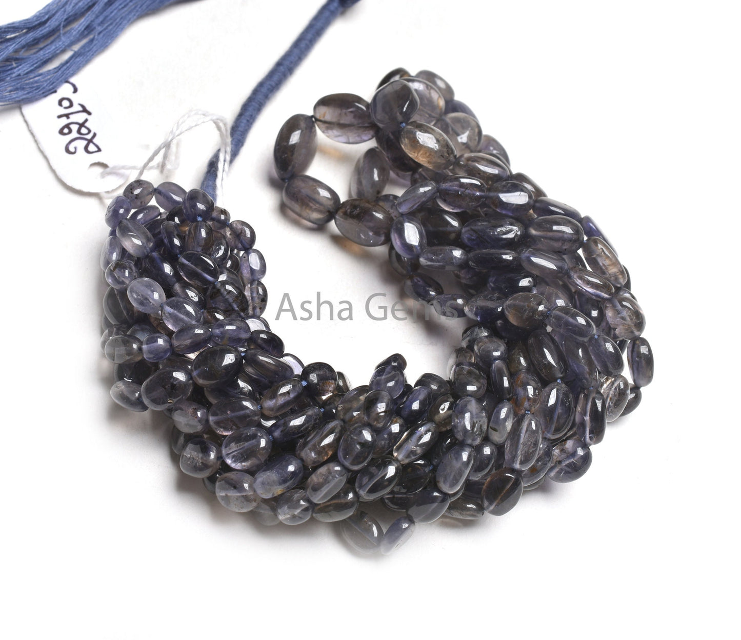 Beautiful Natural Iolite Smooth Oval Handmade Beads,16" Fine Blue Iolite Plain Oval Straight Drill Gemstone Beads, Iolite Beads Jewelry SALE