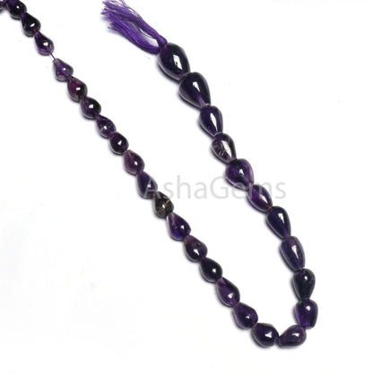 Beautiful Purple Amethyst smooth Drops Shape gemstone Beads,12" Natural African Amethyst Straight Drill Teardrop Handmade Beads Jewelry SALE