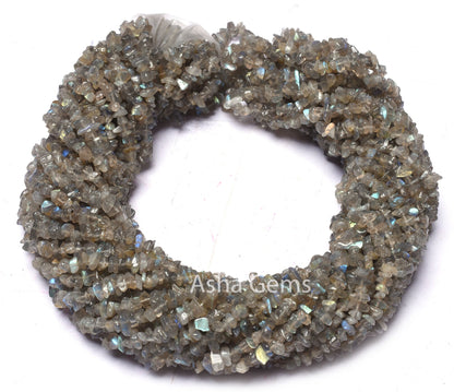 34"Strand Natural Fire Labradorite Raw Uncut Chips Beads Gemstone Grey Labradorite Chips Gemstone Rough Bead Black Rainbow Bead Jewelry SALE
