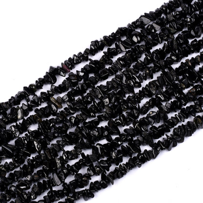 34"Strand Natural Black Tourmaline Raw Uncut Chips Beads Gemstone,Black Tourmaline Nuggets,Tourmaline Beads,Rough Polish Beads, Uncut Chips