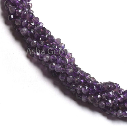13 inch Natural African Amethyst Rondelle Shape Faceted Gemstone Beads,Purple Amethyst Hand Cut Beads,4, 4.50mm Amethyst Beads Gemstone SALE