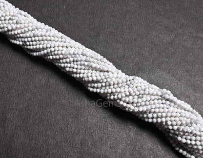 2.25 mm Beautiful White Howlite Micro Cut Rondelle faceted Beads,12.5" AAA Howlite Machine Cut Tiny Gemstone Beads Jewelry Making Craft SALE