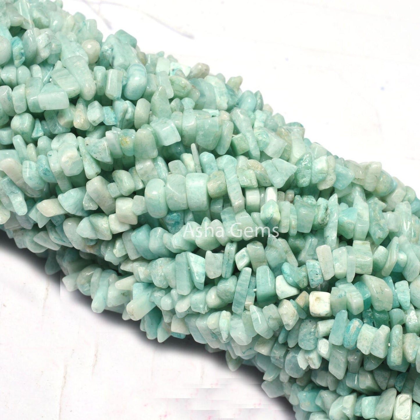 Natural Blue Amazonite Uncut Chip Beads,34 Inch Amazonite Smooth Raw rough Gemstone beads Strand, Amazonite Loose Beads For Jewelry (AG 10325)