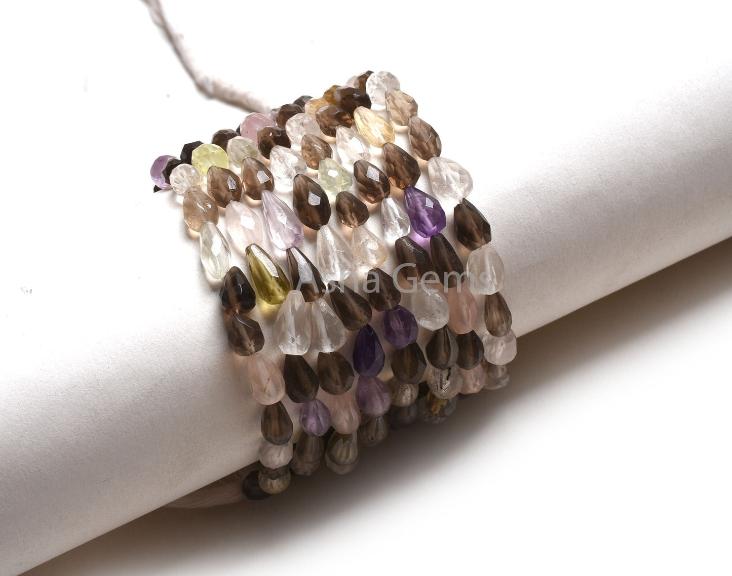 Natural Color Stone Faceted Drop Shape Beads, Fine Quality Multi Color Disco Beads, Mix Gemstone Teardrop Straight Drill Jewelry Crafts SALE