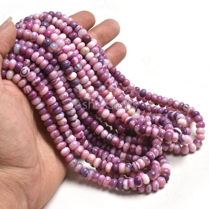 7 mm Beautiful Lavender Pink Opal Smooth Rondelle Shape Beads,16"Strand Shaded Purple Pink Opal Plain Handmade Gemstone Beads Opal Bead SALE