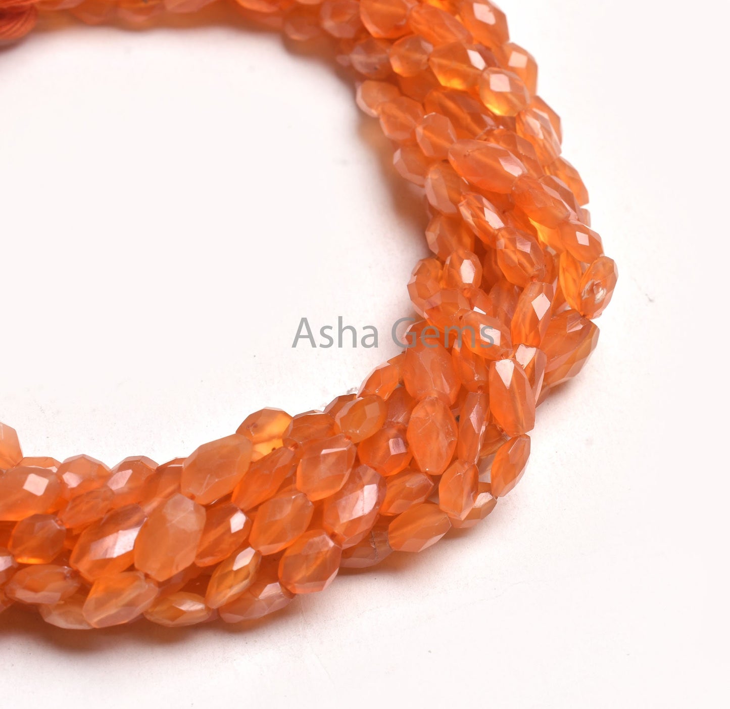 AAA Quality Carnelian Oval Shape Hand Cut Beads,14" Natural Orange Carnelian Faceted Oval Briolette Indian Cut Beads, Carnelian Bead Jewelry