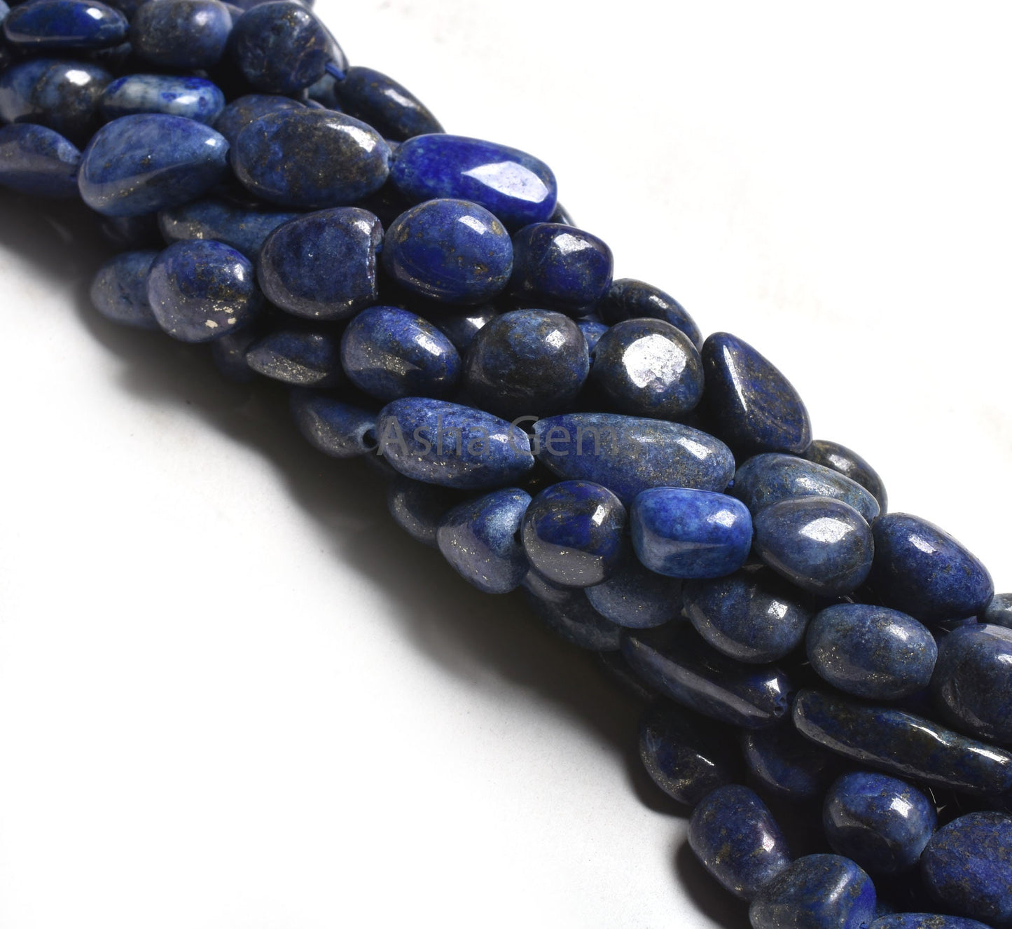 13" Strand Blue Lapis Lazuli Smooth Nugget Gemstone Loose Beads, Natural Lapis handmade Tumble Uneven Straight Drill Bead Jewelry Craft SALE