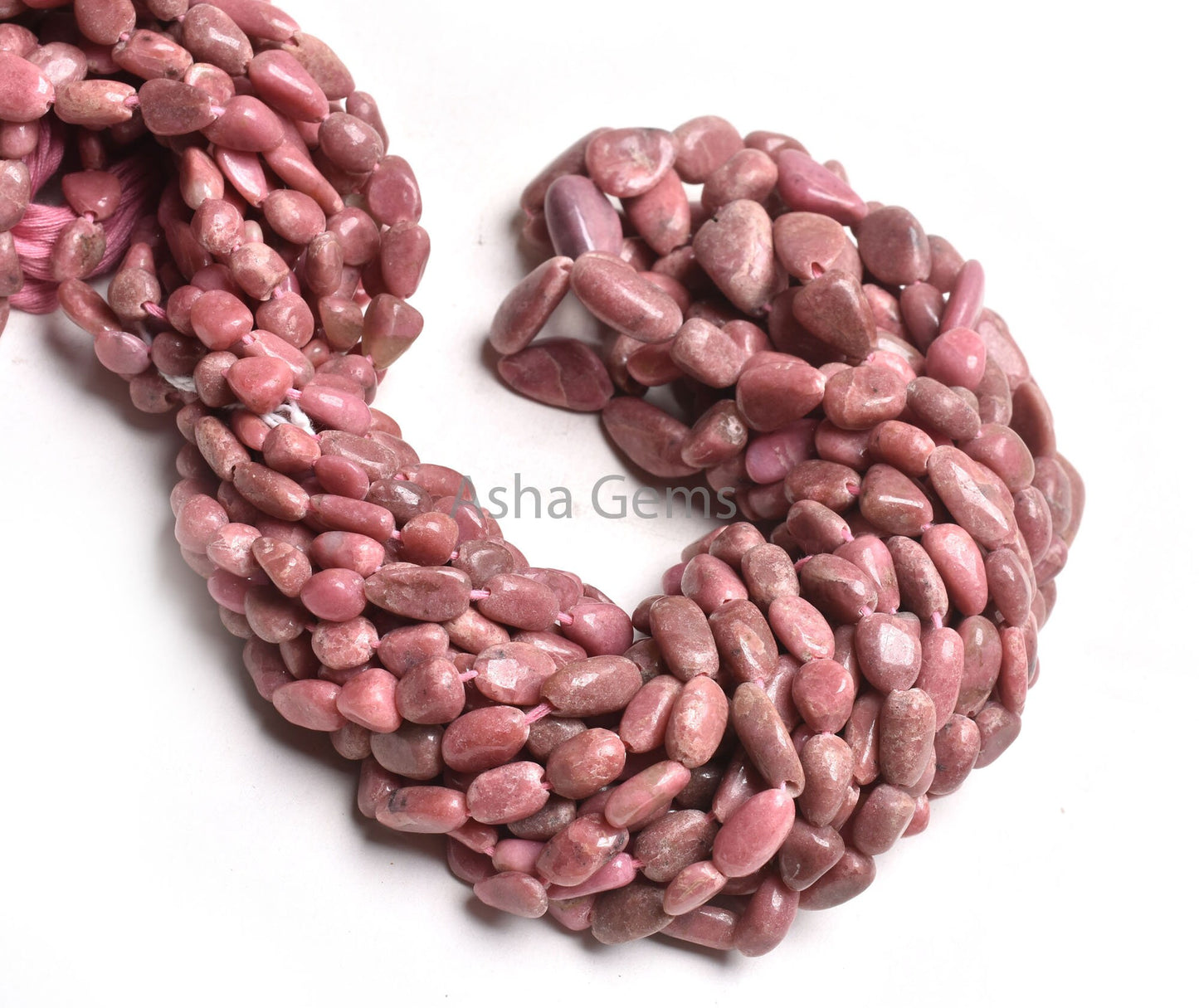 Beautiful Pink Rhodonite Smooth Nugget Gemstone Beads, Natural Rhodonite Handmade Uneven Tumble Shape Beads, Rhodonite Beads Jewelry Crafts