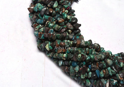 Natural Chrysocolla Uncut Chips Gemstone Beads.34"Strand Fine Quality blue Chrysocolla Raw Rough Smooth Bead Jewelry Making SALE Chrysocolla