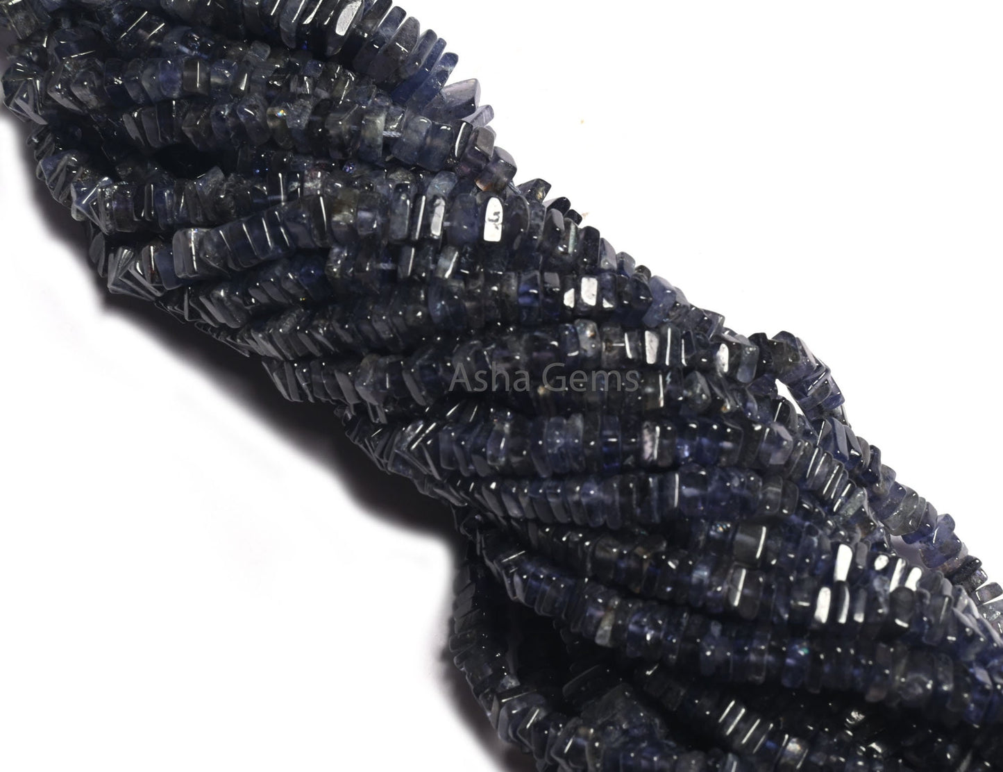Natural Blue Iolite Smooth Flat Square Shape Gemstone Loose Beads,8/16"Strand Iolite Heishi Square Handmade Beads Jewelry Making Crafts SALE