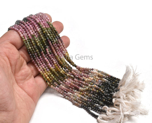 14.5" Strand Multi Tourmaline Smooth Round Ball Gemstone Beads,3 mm Natural Tourmaline Round ball Bead Tourmaline Jewelry Making Crafts SALE