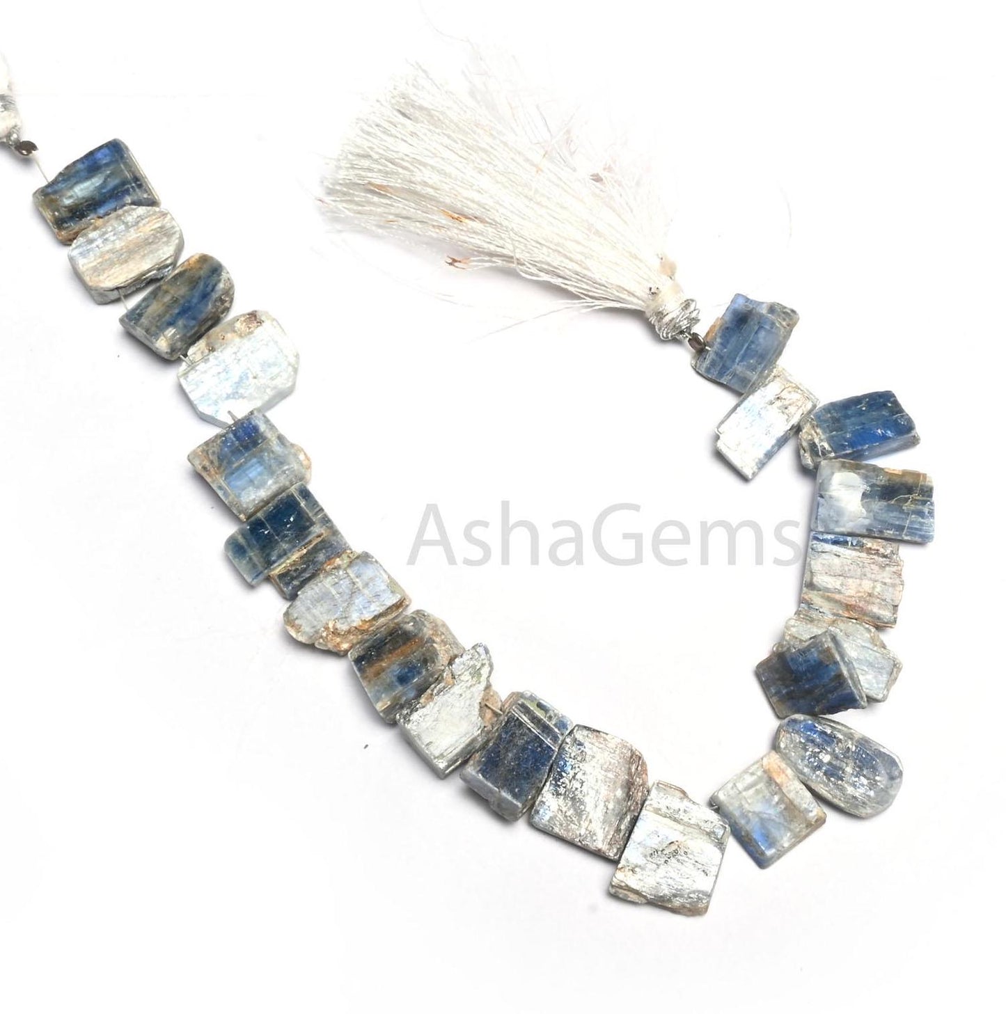 Beautiful Kyanite Smooth Raw Slice Uneven Beads,8"Strand natural Blue Kyanite Flat Rough Unshape Gemstone Kyanite Beads Jewelry Making Craft