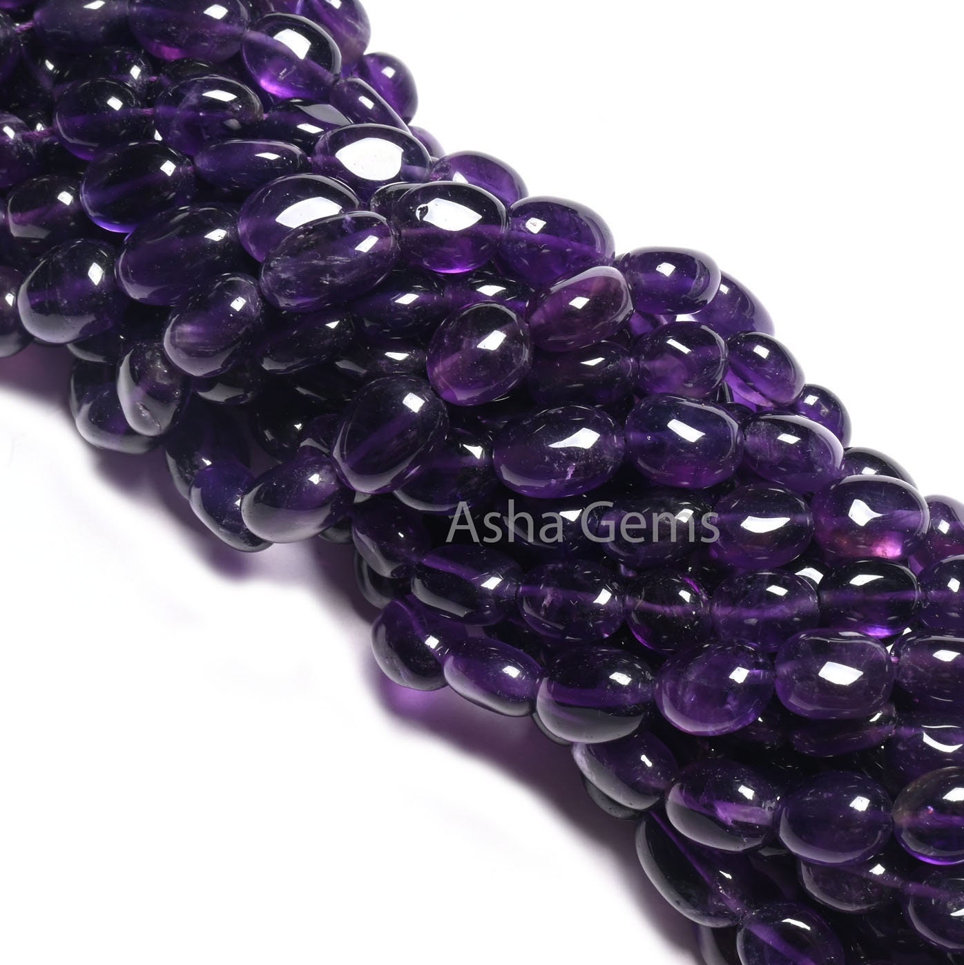 Natural African Amethyst Smooth Nugget Gemstone Loose Beads,16" Strand purple Amethyst Handmade Tumble Beads, Fine Amethyst Necklace Jewelry (AG 22297)