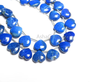 Fine Quality Blue lapis Lazuli Smooth Carving Heart Shape Gemstone Loose Beads, Natural Lapis handmade Carved Heart lapis Bead Jewelry Craft