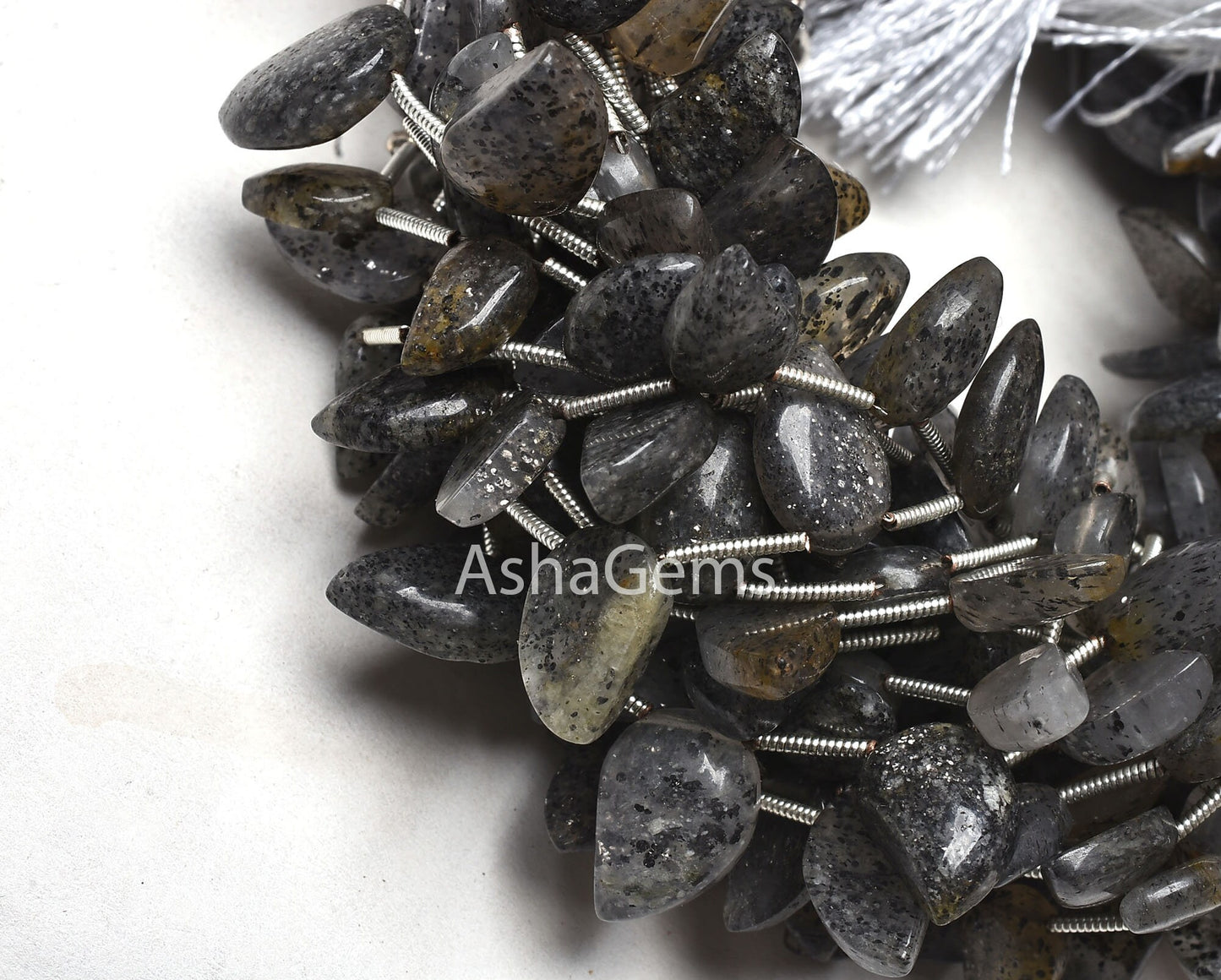 Beautiful Black sunstone Fancy Shape Beads,8" Strand Sunstone Side Drill Keri Shape Gemstone Handmade Beads Sunstone Beads For Jewelry Craft