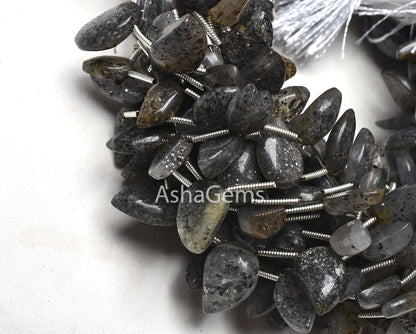 Beautiful Black sunstone Fancy Shape Beads,8" Strand Sunstone Side Drill Keri Shape Gemstone Handmade Beads Sunstone Beads For Jewelry Craft