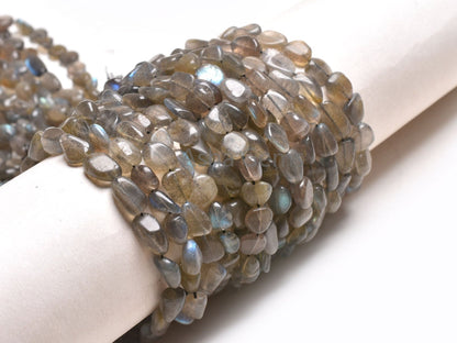 14" Strand Natural Labradorite Smooth Nugget Gemstone Beads, Beautiful Multi Blue Fire Labradorite Uneven Tumble Straight Drill Bead Jewelry