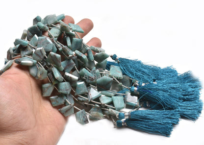 Beautiful Blue Chrysocolla Uneven Slice Side Drill Gemstone Beads,10-17mm Natural Chrysocolla Bead, Chrysocolla Fancy Faceted Beads Jewelry