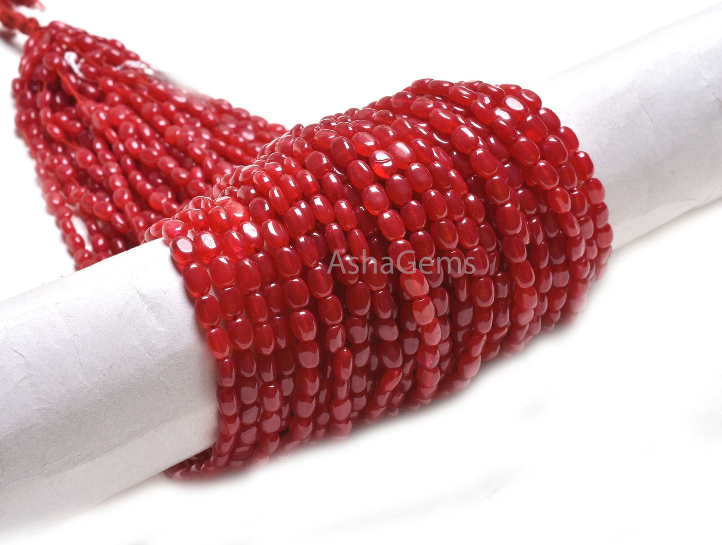 Beautiful Red Quartz Smooth Oval Shape Beads,5-7 mm Red Quartz Handmade Oval Straight Drill Gemstone Beads AAA Red Bead Jewelry Making SALE