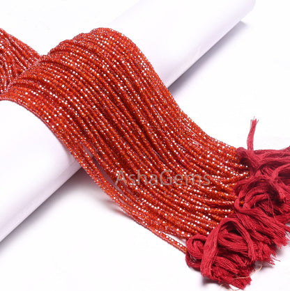 2.5 mm AAA Orange Zircon faceted Micro Cut rondelle Tiny beads,13"Strand Deep Orange Cubic Zircon Machine Cut Bead Jewelry making Craft SALE