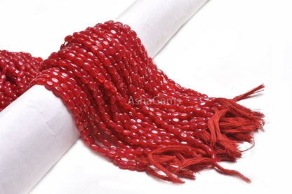 Beautiful Red Quartz Smooth Oval Shape Beads,5-7 mm Red Quartz Handmade Oval Straight Drill Gemstone Beads AAA Red Bead Jewelry Making SALE