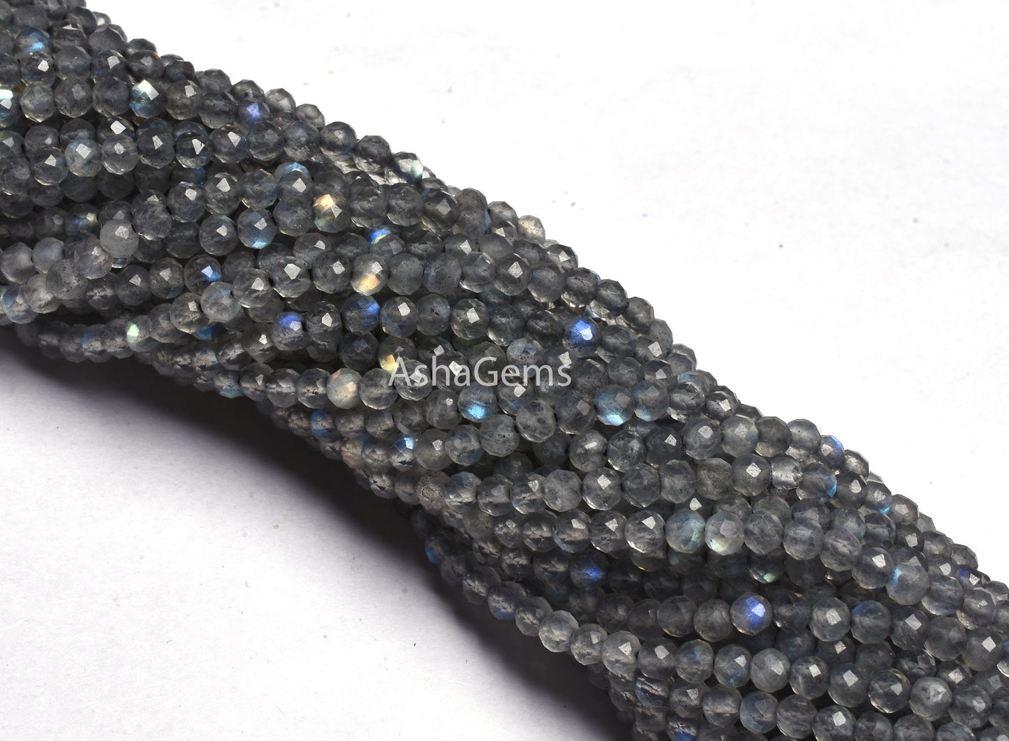 3 mm Labradorite Faceted Gemstone Beads, AAA Natural Blue Fire labradorite Rondelle Machine Cut Beads ,Black Rainbow Micro cut Beads Jewelry