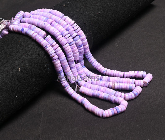 Beautiful Lavender Pink Shaded Opal Handmade Flat Tyre Beads,8mm Opal Beads, Lavender Opal Smooth Heishi Tyre Bead Jewelry Making Craft SALE